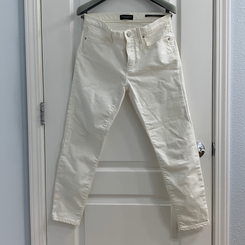 NWOT Banana republic white denim skinny jeans Size 27